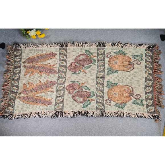 Unbranded Other - Vintage Fall Harvest Thanksgiving Tapestry Table Runner Autumn Pumpkin 38x20
